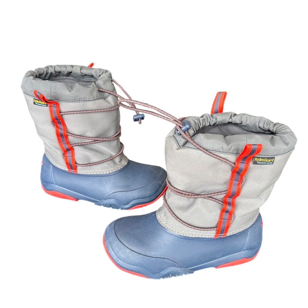Crocs Kids Swiftwater Hydroguard Waterproof Snow Boots Size J2 Blue Gray Shoes